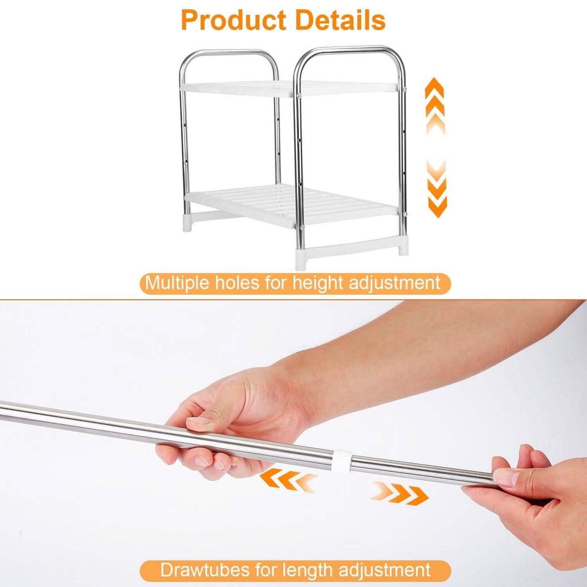 2-Tier Under Sink Organizer Retractable Kitchen Rack Holder - A-1 Thread Vault