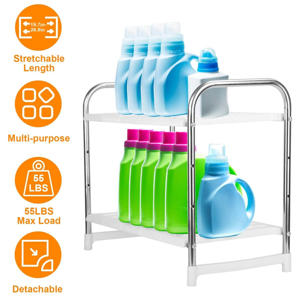 2-Tier Under Sink Organizer Retractable Kitchen Rack Holder - A-1 Thread Vault