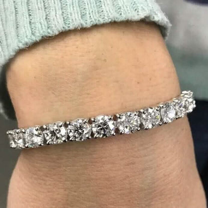 20 Ct Lab Grown Diamond Tennis Bracelet 14k White Gold 7" - A-1 Thread Vault