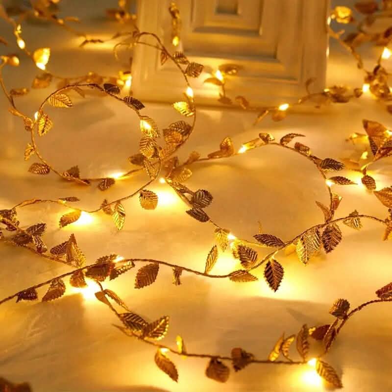 20 LED Golden Leaf Fairy Lights - A-1 Thread Vault