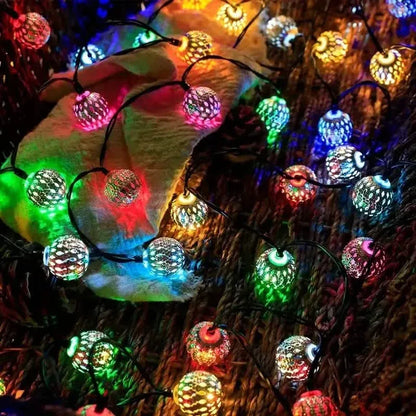 20 LED Moroccan Ball Solar String Lights - A-1 Thread Vault