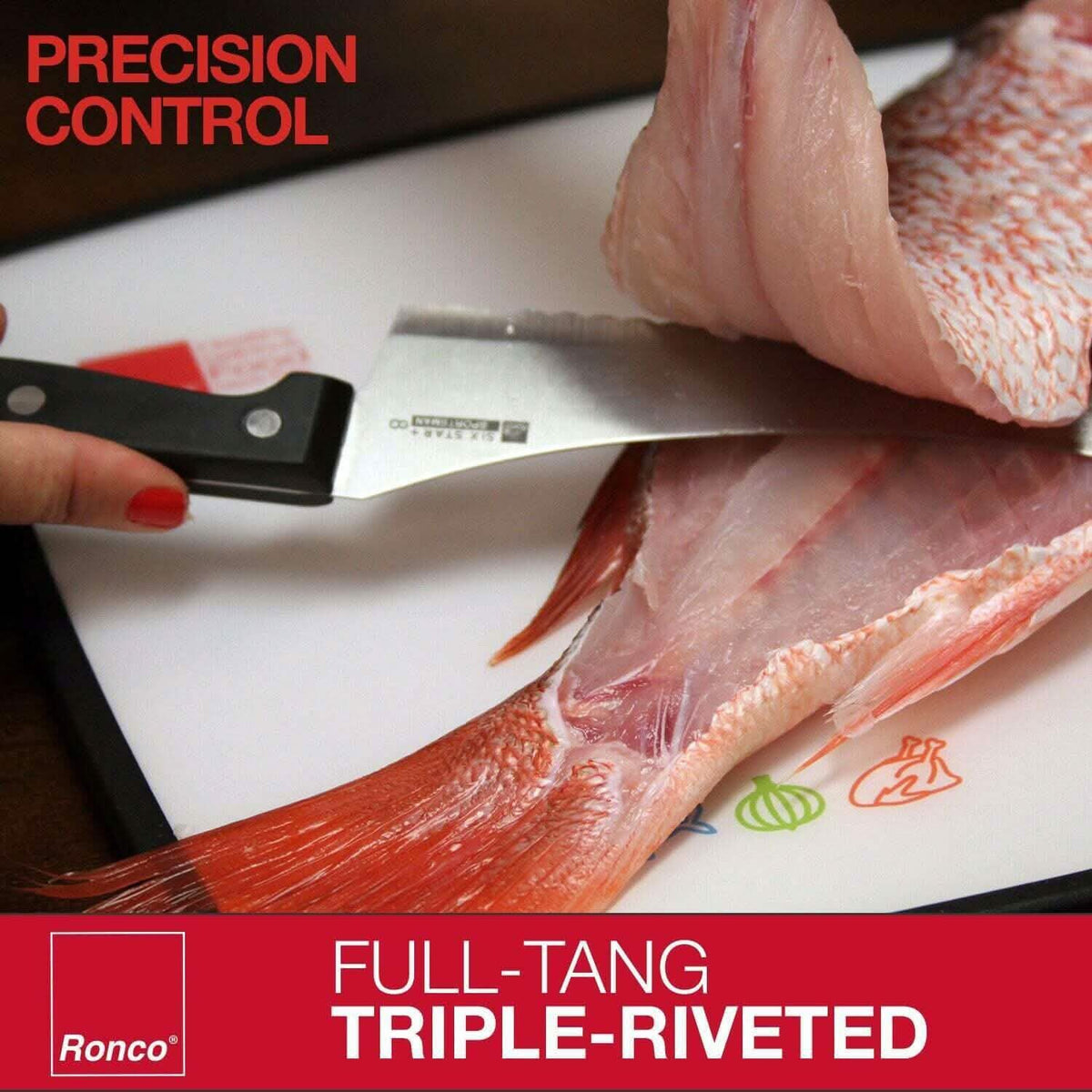 20-Piece: Ronco Full-Tang Handle Professional Kitchen Knife Set - A-1 Thread Vault