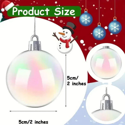20-Pieces: Clear Iridescent Plastic Ornaments Balls for Crafts - A-1 Thread Vault