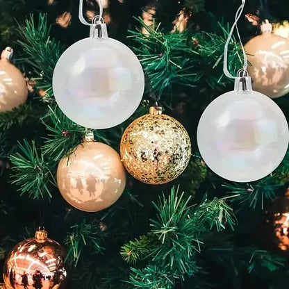 20-Pieces: Clear Iridescent Plastic Ornaments Balls for Crafts - A-1 Thread Vault