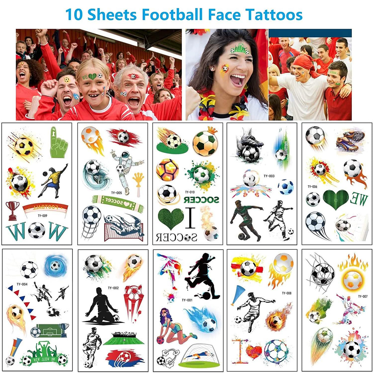 20 Sheet 2022 Football World Cup Football Sports Face Sticker - A-1 Thread Vault