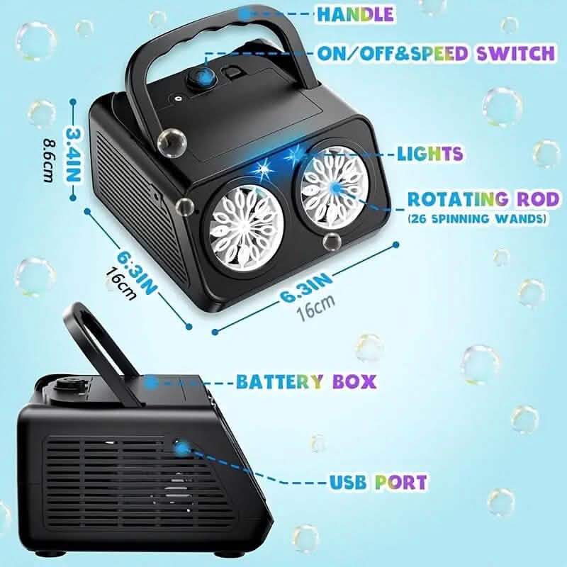 20000+ Bubbles Electric Bubble Machine with 2 Fans - A-1 Thread Vault