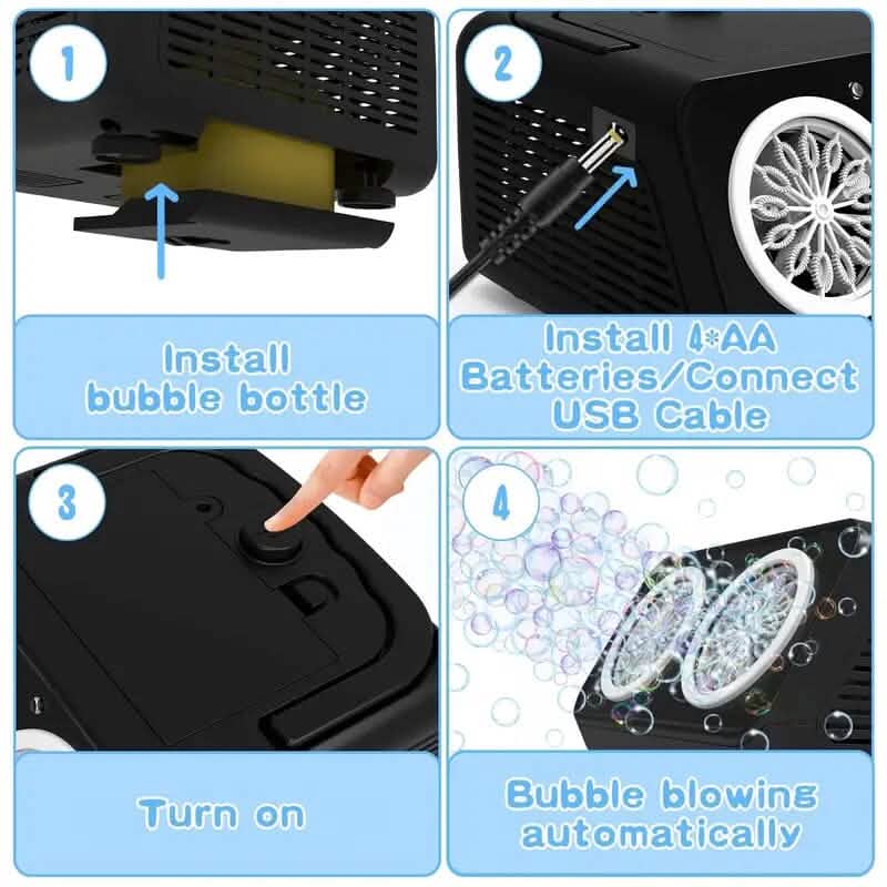 20000+ Bubbles Electric Bubble Machine with 2 Fans - A-1 Thread Vault