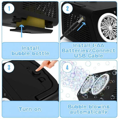 20000+ Bubbles Electric Bubble Machine with 2 Fans - A-1 Thread Vault