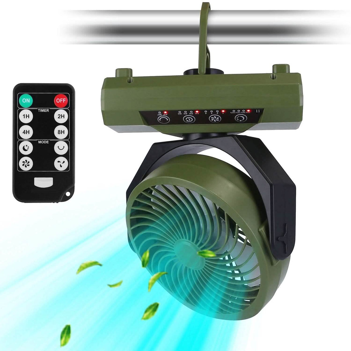 20000mAh Rechargeable Oscillating Camping Fan with Flashlight Hanging Hook Remote Control - A-1 Thread Vault
