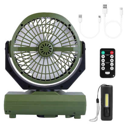 20000mAh Rechargeable Oscillating Camping Fan with Flashlight Hanging Hook Remote Control - A-1 Thread Vault