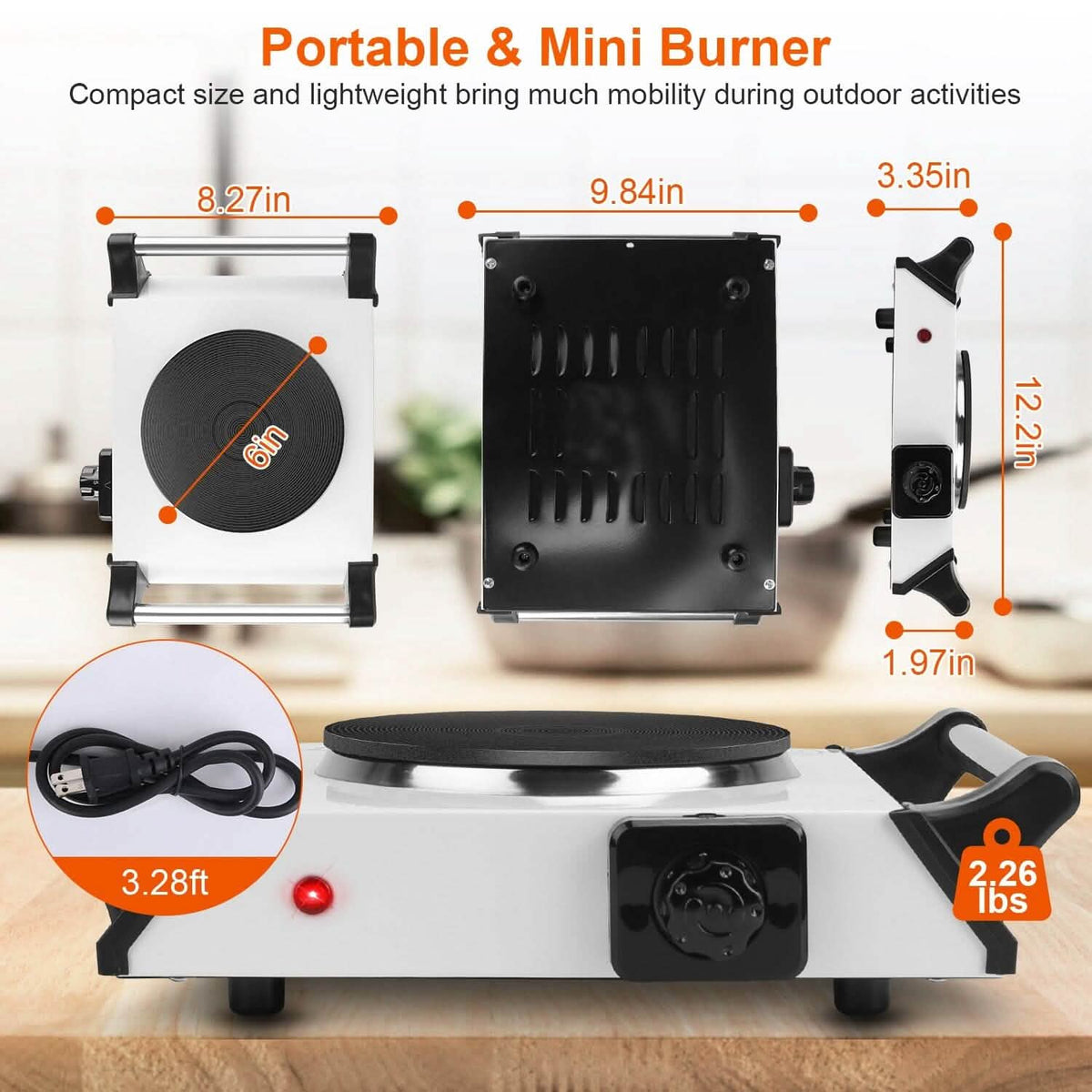 2000W Electric Burner Portable Coil Heating Hot Plate Stove Countertop - A-1 Thread Vault