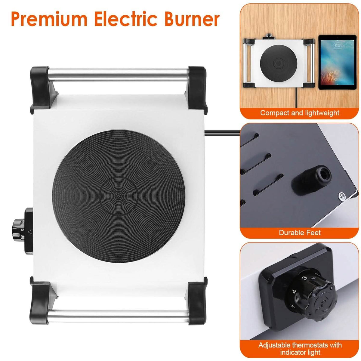 2000W Electric Burner Portable Coil Heating Hot Plate Stove Countertop - A-1 Thread Vault
