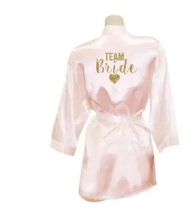 2019 New Bridesmaid Robes Robes Bridal Robes Light Pink Satin Robe Bridesmaid Robes Wedding - A-1 Thread Vault