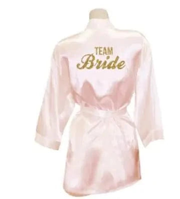 2019 New Bridesmaid Robes Robes Bridal Robes Light Pink Satin Robe Bridesmaid Robes Wedding - A-1 Thread Vault