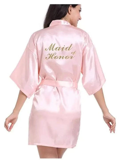 2019 New Bridesmaid Robes Robes Bridal Robes Light Pink Satin Robe Bridesmaid Robes Wedding - A-1 Thread Vault