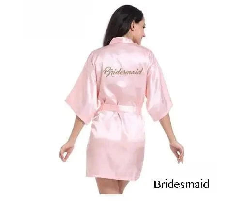2019 New Bridesmaid Robes Robes Bridal Robes Light Pink Satin Robe Bridesmaid Robes Wedding - A-1 Thread Vault