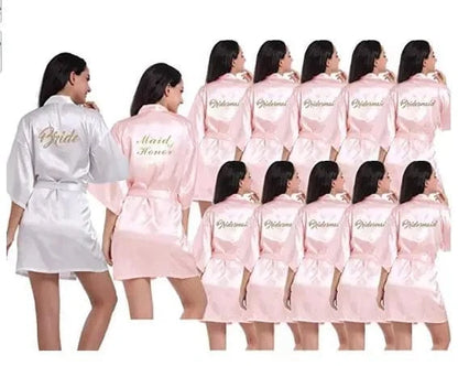 2019 New Bridesmaid Robes Robes Bridal Robes Light Pink Satin Robe Bridesmaid Robes Wedding - A-1 Thread Vault