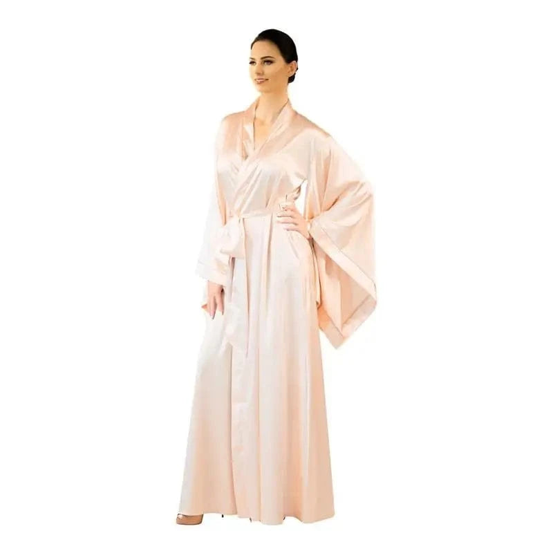 2019 New Solid Robes Women Black Red Long Sleeve Nightgown Ladies Girls Silk Satin Smooth Spring Lace Sleepwear Female Bathrobe - A-1 Thread Vault