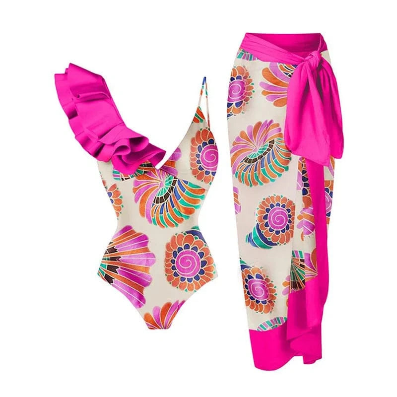 2023 Sexy Fashion One Piece Swimsuit Solid 3D Flower Summer Women Swimwear Beachwear Summer Luxury Monokini Bathing Suit - A-1 Thread Vault