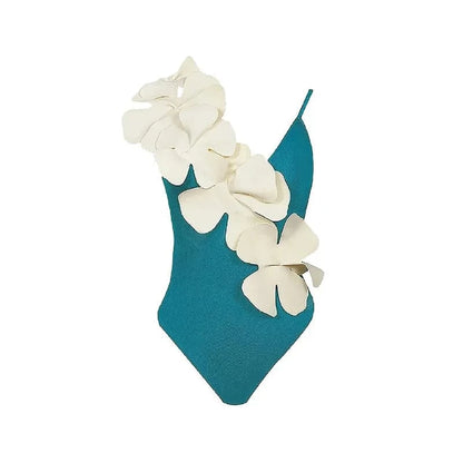 2023 Sexy Fashion One Piece Swimsuit Solid 3D Flower Summer Women Swimwear Beachwear Summer Luxury Monokini Bathing Suit - A-1 Thread Vault