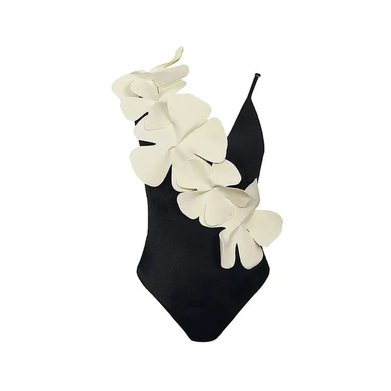 2023 Sexy Fashion One Piece Swimsuit Solid 3D Flower Summer Women Swimwear Beachwear Summer Luxury Monokini Bathing Suit - A-1 Thread Vault