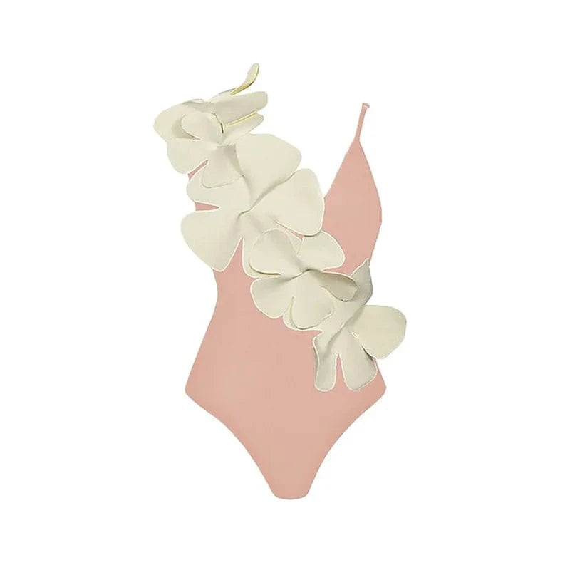 2023 Sexy Fashion One Piece Swimsuit Solid 3D Flower Summer Women Swimwear Beachwear Summer Luxury Monokini Bathing Suit - A-1 Thread Vault