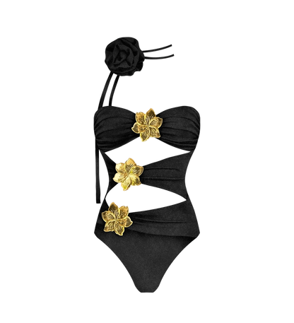2024 High Quality One Piece Swimsuit Floral Ruffle Printed Push Up Women Bikini Set Swimwear Slimming Bathing Suit Beach Wear - A-1 Thread Vault