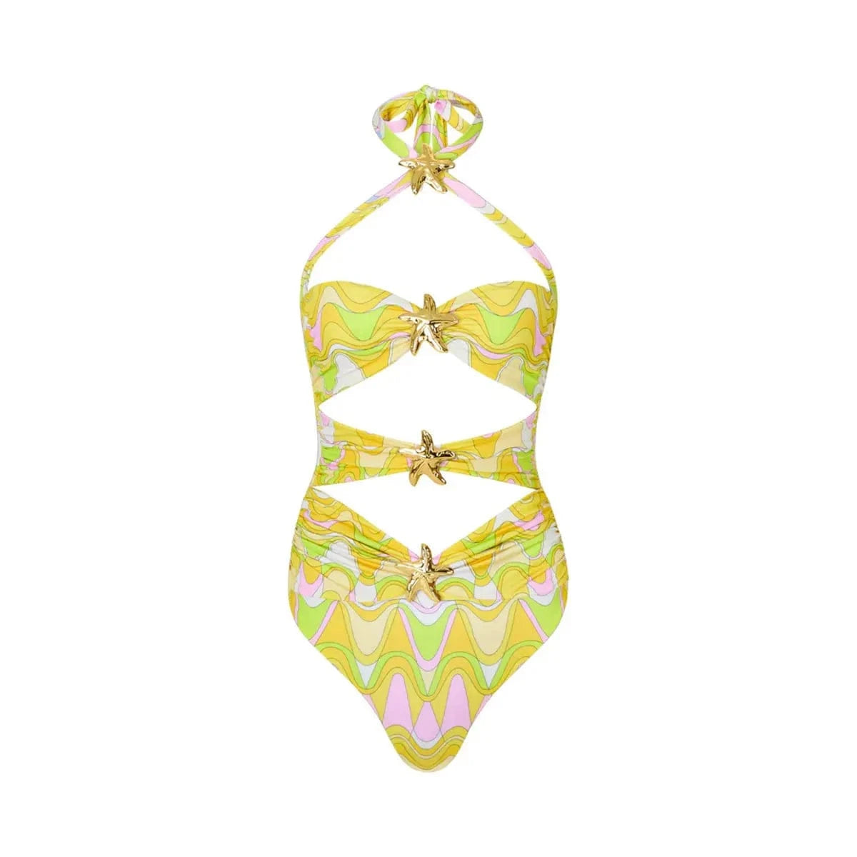 2024 High Quality One Piece Swimsuit Floral Ruffle Printed Push Up Women Bikini Set Swimwear Slimming Bathing Suit Beach Wear - A-1 Thread Vault