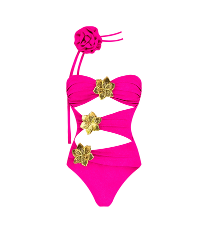 2024 High Quality One Piece Swimsuit Floral Ruffle Printed Push Up Women Bikini Set Swimwear Slimming Bathing Suit Beach Wear - A-1 Thread Vault