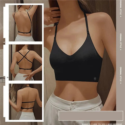 2024 Invisible Push Up Bra Backless Sexy Women Bras Low Cut Plunge Brassiere Open Back Wedding Underwear Seamless Lingerie - A-1 Thread Vault