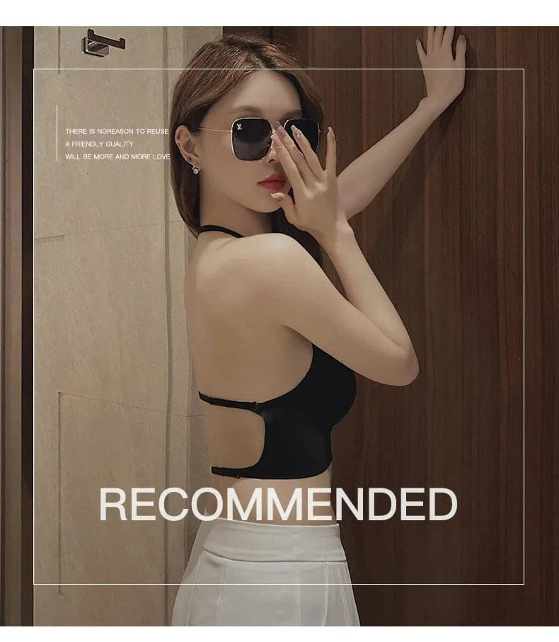 2024 Invisible Push Up Bra Backless Sexy Women Bras Low Cut Plunge Brassiere Open Back Wedding Underwear Seamless Lingerie - A-1 Thread Vault