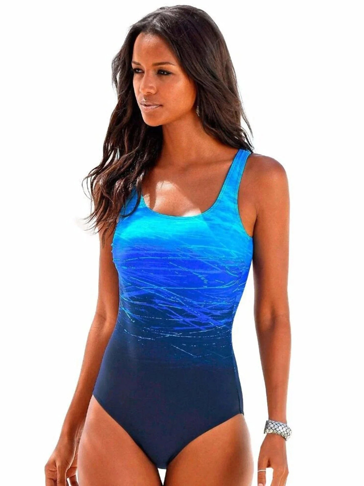 2024 New Print Sport One Piece Swimsuit For Women Cross Backless Swimwear Monokini Plus Size Bathing Suit Swimming Suit Bathers - A-1 Thread Vault