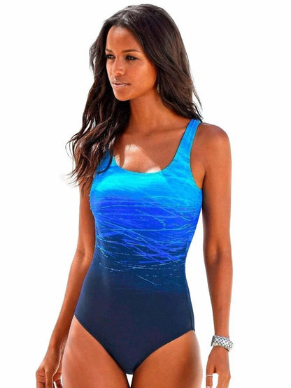 2024 New Print Sport One Piece Swimsuit For Women Cross Backless Swimwear Monokini Plus Size Bathing Suit Swimming Suit Bathers - A-1 Thread Vault