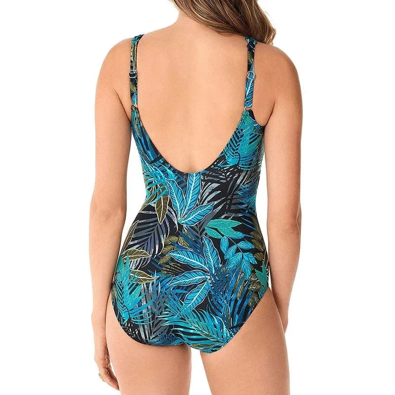 2024 One Piece Swimsuit Sexy Plus Size Swimwear Women Tummy Control Beach Wear for Bathing Suits Monokini Maillot De Bain Female - A-1 Thread Vault