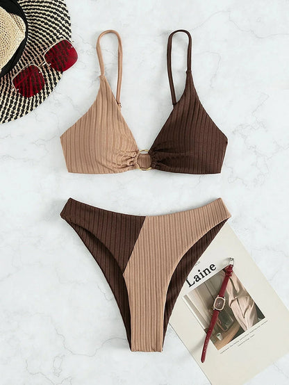 2024 Sexy Bikinis Women's Swimwear Push Up High Waist Swimsuits High Cut Bathing Suits Push Up Beach Bikini Set Female Biquini - A-1 Thread Vault