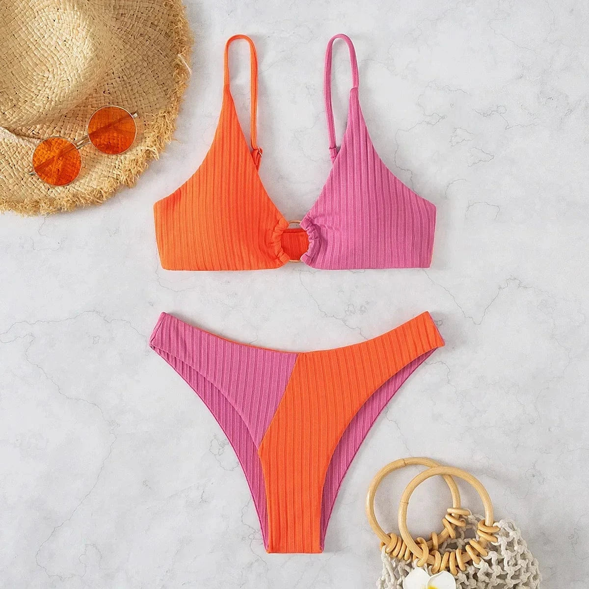 2024 Sexy Bikinis Women's Swimwear Push Up High Waist Swimsuits High Cut Bathing Suits Push Up Beach Bikini Set Female Biquini - A-1 Thread Vault