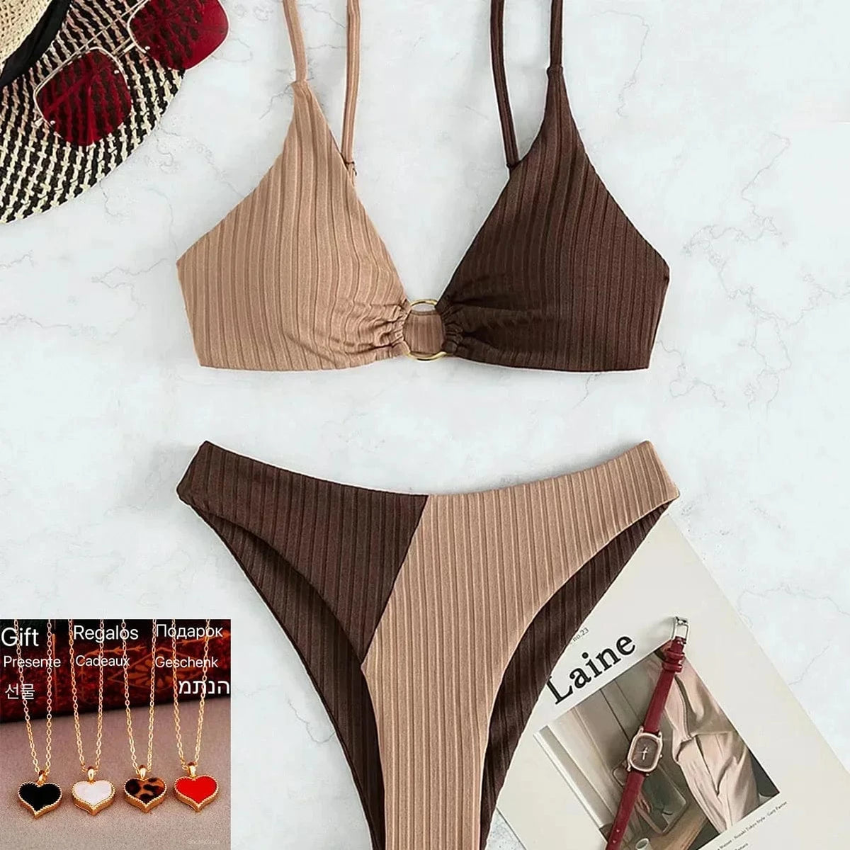 2024 Sexy Bikinis Women's Swimwear Push Up High Waist Swimsuits High Cut Bathing Suits Push Up Beach Bikini Set Female Biquini - A-1 Thread Vault
