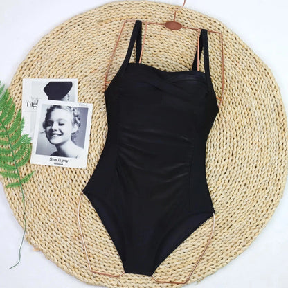 2024 Sexy One Piece Women Swimsuit Push Up Bikini Beach Bodysuit Monokini Tummy Control Swimwear Plus Size Bathing Suit - A-1 Thread Vault