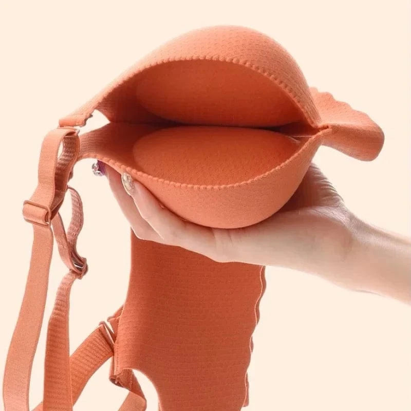 2025 Extreme Push-Up Bra 8cm Pads for Small Bust Wireless Double Cup Lift & Natural Shape Adjustable Plunge Deep V Bras - A-1 Thread Vault