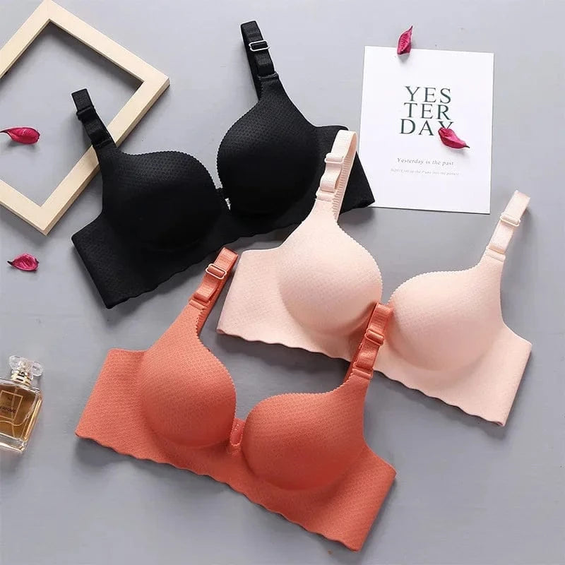 2025 Extreme Push-Up Bra 8cm Pads for Small Bust Wireless Double Cup Lift & Natural Shape Adjustable Plunge Deep V Bras - A-1 Thread Vault
