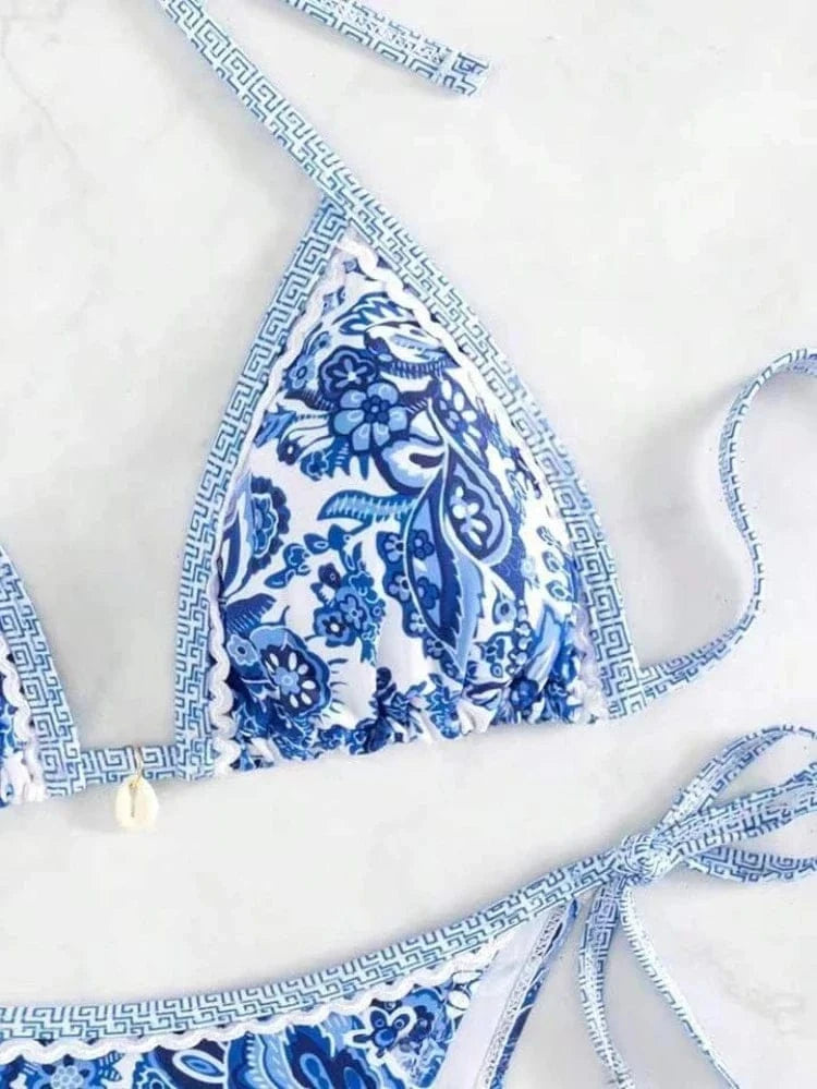 2025 Halter String Triangle Two Piece Bikini Women Swimwear Female Swimsuit Bathers Bathing Swimming Suit Beachwear Summer - A-1 Thread Vault