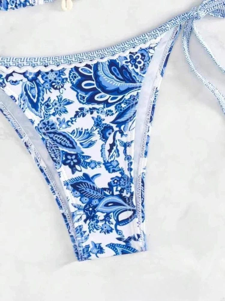 2025 Halter String Triangle Two Piece Bikini Women Swimwear Female Swimsuit Bathers Bathing Swimming Suit Beachwear Summer - A-1 Thread Vault