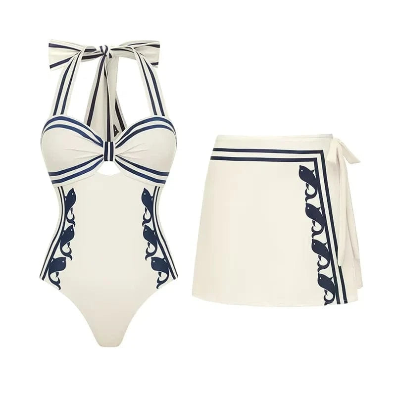 2025 High Quality One Piece Swimsuit Floral Ruffle Printed Push Up Women Bikini Set Swimwear Slimming Bathing Suit Beach Wear - A-1 Thread Vault