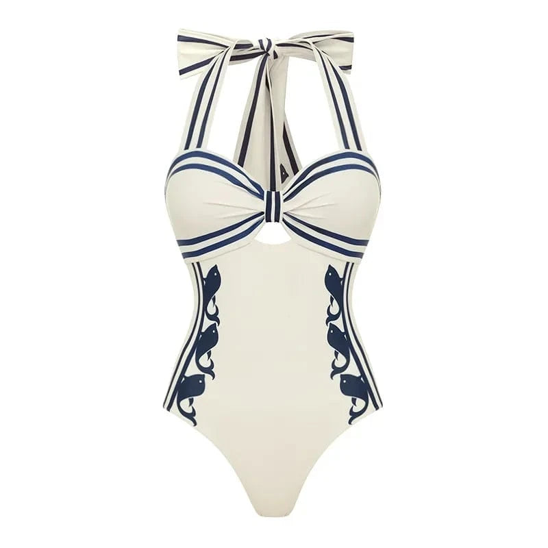 2025 High Quality One Piece Swimsuit Floral Ruffle Printed Push Up Women Bikini Set Swimwear Slimming Bathing Suit Beach Wear - A-1 Thread Vault
