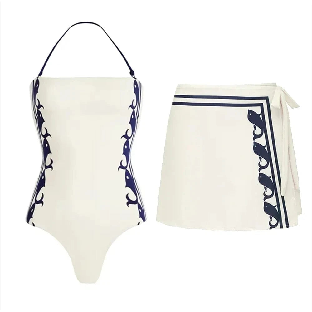 2025 High Quality One Piece Swimsuit Floral Ruffle Printed Push Up Women Bikini Set Swimwear Slimming Bathing Suit Beach Wear - A-1 Thread Vault