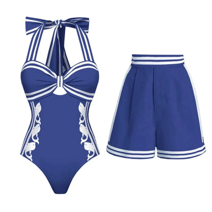 2025 High Quality One Piece Swimsuit Floral Ruffle Printed Push Up Women Bikini Set Swimwear Slimming Bathing Suit Beach Wear - A-1 Thread Vault