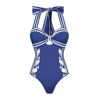 2025 High Quality One Piece Swimsuit Floral Ruffle Printed Push Up Women Bikini Set Swimwear Slimming Bathing Suit Beach Wear - A-1 Thread Vault