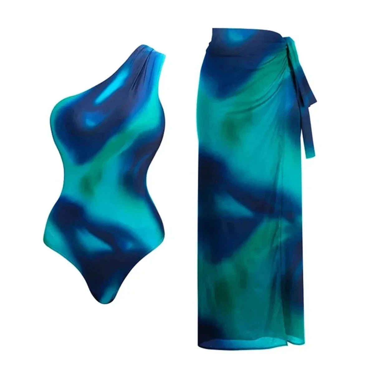 2025 New Arrival Push Up One Piece Swimsuit Ruffle Beach Wear Swimwear Women Wrap Skirt Swimsuit Cover Up Sexy Sarong Plage - A-1 Thread Vault