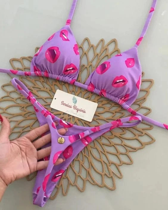 2025 New Sexy Prints Mciro Bikini Set Women Holiday Swimsuit Lace-up Swimwear 2 Piece Set Backless Biquine Brasileiro Beachwear - A-1 Thread Vault