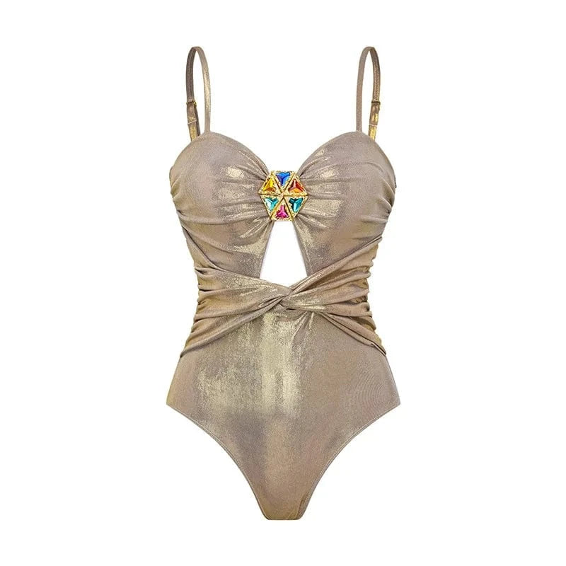 2025 New Swimsuit High-End Design 2/3Pcs Floral Print Ruffle Slimming Holiday Sexy Hot Spring One Piece Swimsuit for Women - A-1 Thread Vault